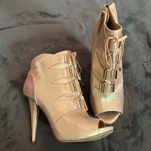 Marciano Light Pink Metallic Open Toe Bootie - Picture 4 of 4
